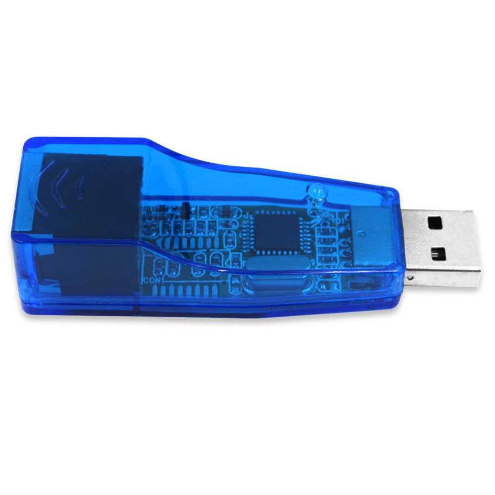 Adaptador Tarjeta de Red USB 2.0 a RJ45 Azul LAN Ethernet 10/100Mbps Externa para PC Portátil Windows 10 8 7 Vista XP