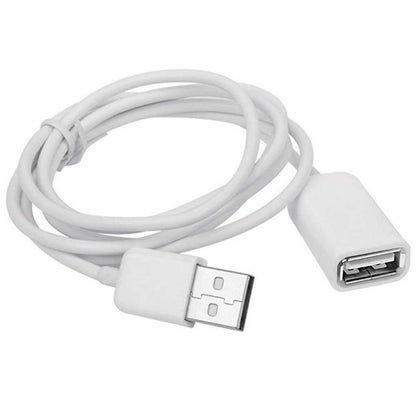Cable de Extension Conector USB 2.0 Tipo A de Macho Hembra Blanco 1m Latiguillo Alargador Prolongador Extensor M/H