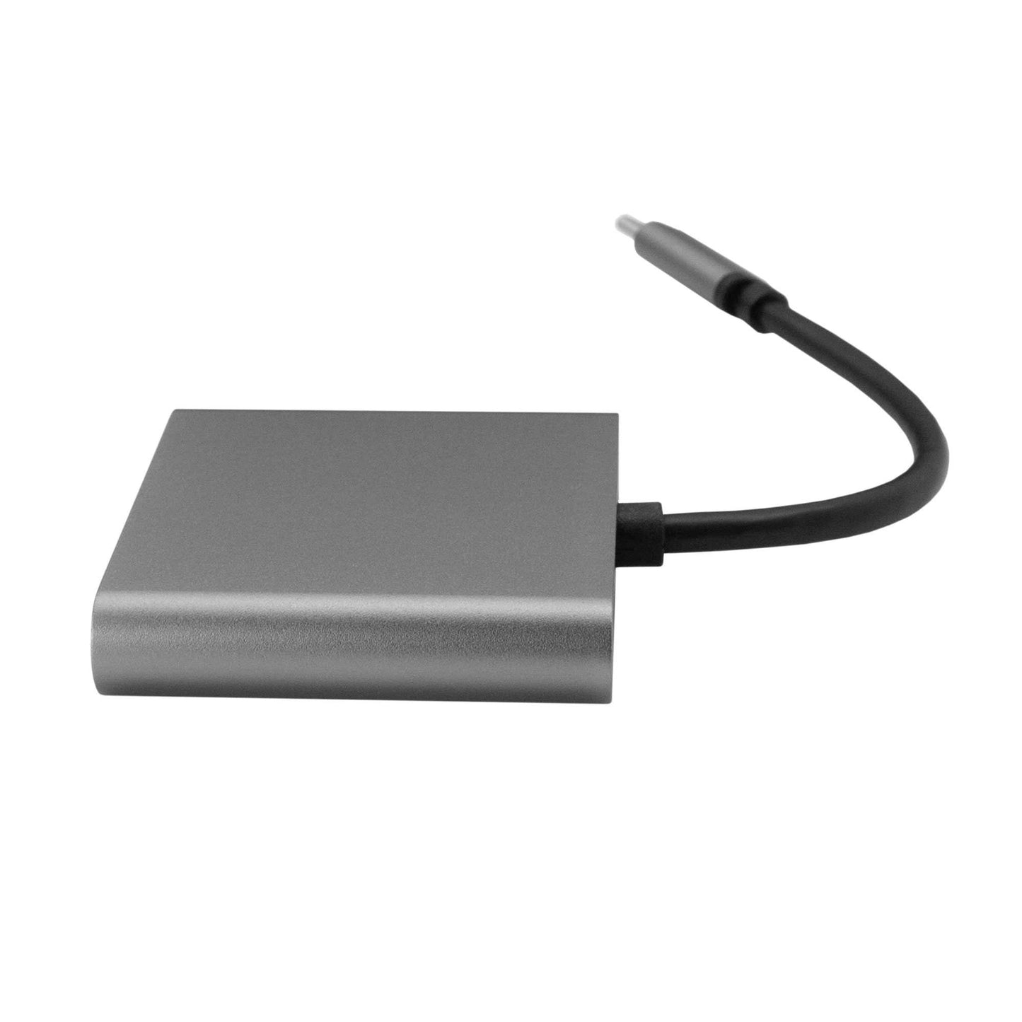 Adaptador de USB 3.1 Tipo C Macho a USB Type A y Salida HDTV Hembras Audio Video Transferencia Datos Plata Cable Conversor USB Tipo C 3.1 Multipuerto Adapter Converter