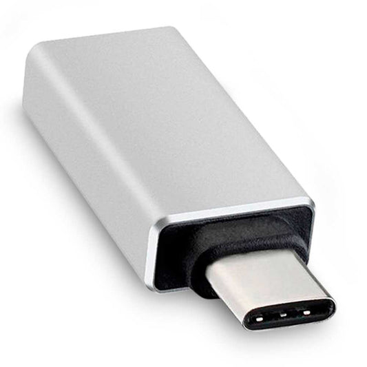 Adaptador de USB 3.0 Hembra a Tipo C Macho Función On The Go Plata para Teléfonos Smartphones Tablets Convertidor OTG