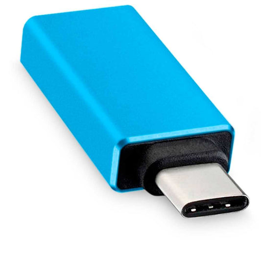 Adaptador de USB 3.0 Hembra a Tipo C Macho Función On The Go Azul para Teléfonos Smartphones Tablets Convertidor OTG