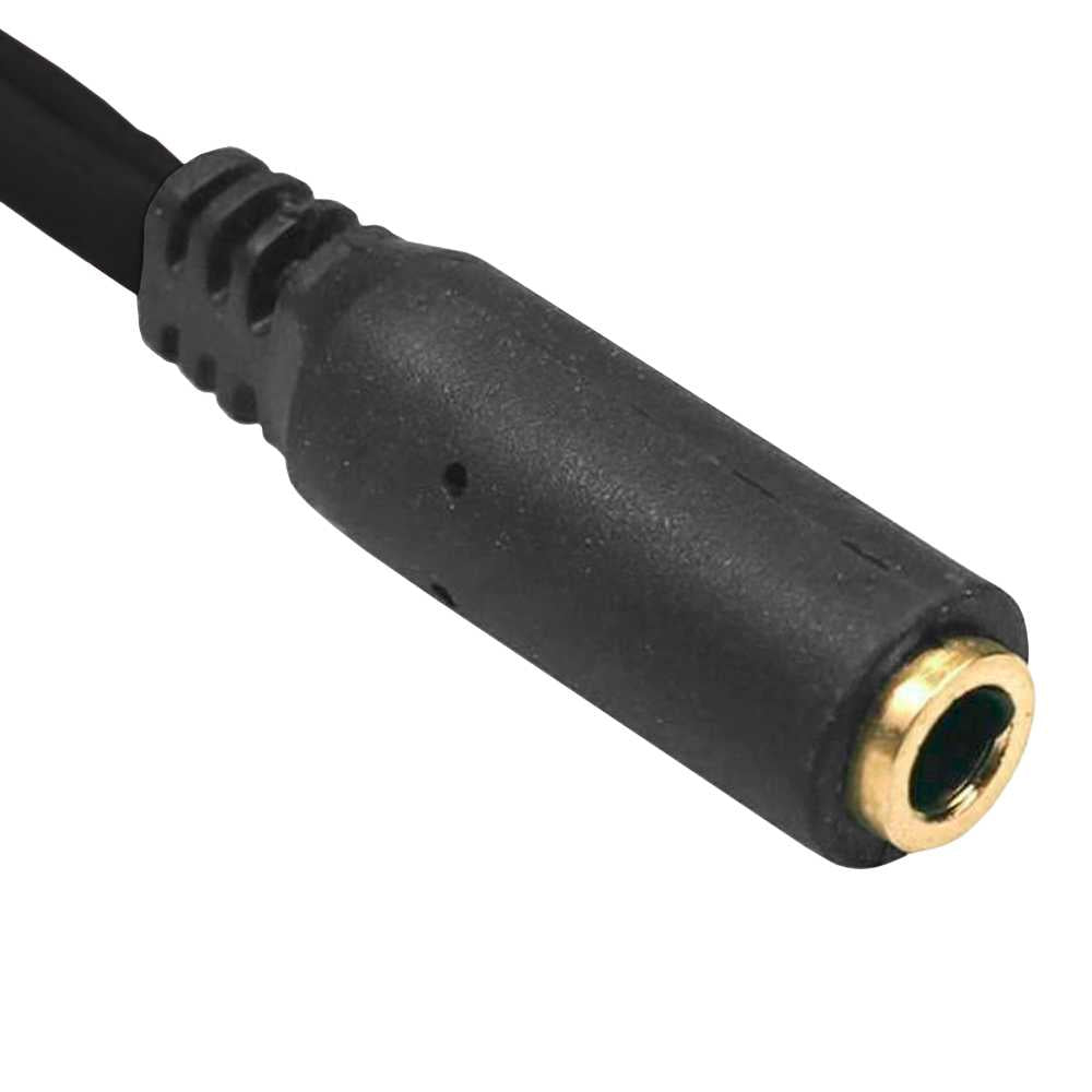 Cable Divisor 1 Mini Jack 3.5mm Hembra TRRS a 2 AUX Macho TRS Splitter Separador de Audio Micrófono Auriculares Negro