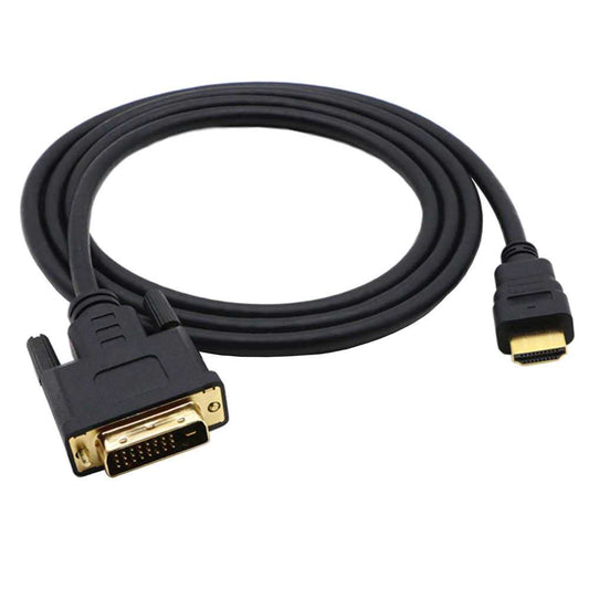 Cable de HDTV a DVI 24+1 Adaptador Macho 2m Conectores Dorados Video Digital para Monitor Proyector Convertidor Negro