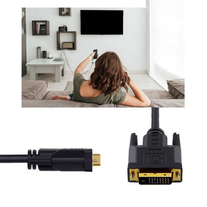 Cable Conversor Activo DVI-D 24+1 Macho (Dual-Link) VGA Hembra Negro Compatible con 1080p / 3D Cable de extensión Convertidor 25cm