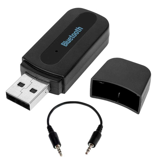 Receptor Bluetooth BT Adaptador con Salida de Audio Conector USB Mini Jack Negro 3.5mm to Receiver AUX Adapter Cable