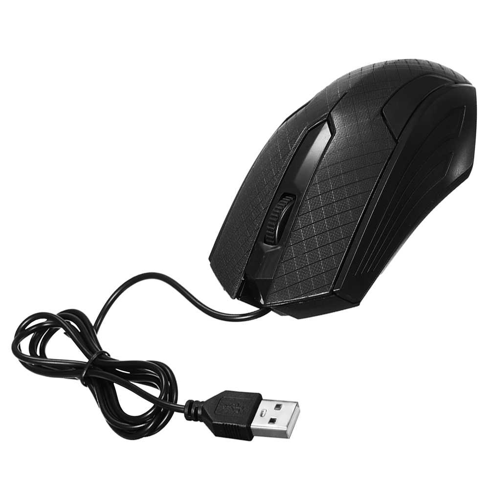 Raton Optico USB con Cable Mouse Gaming Ergonomico para Ordenador Rombos Negros