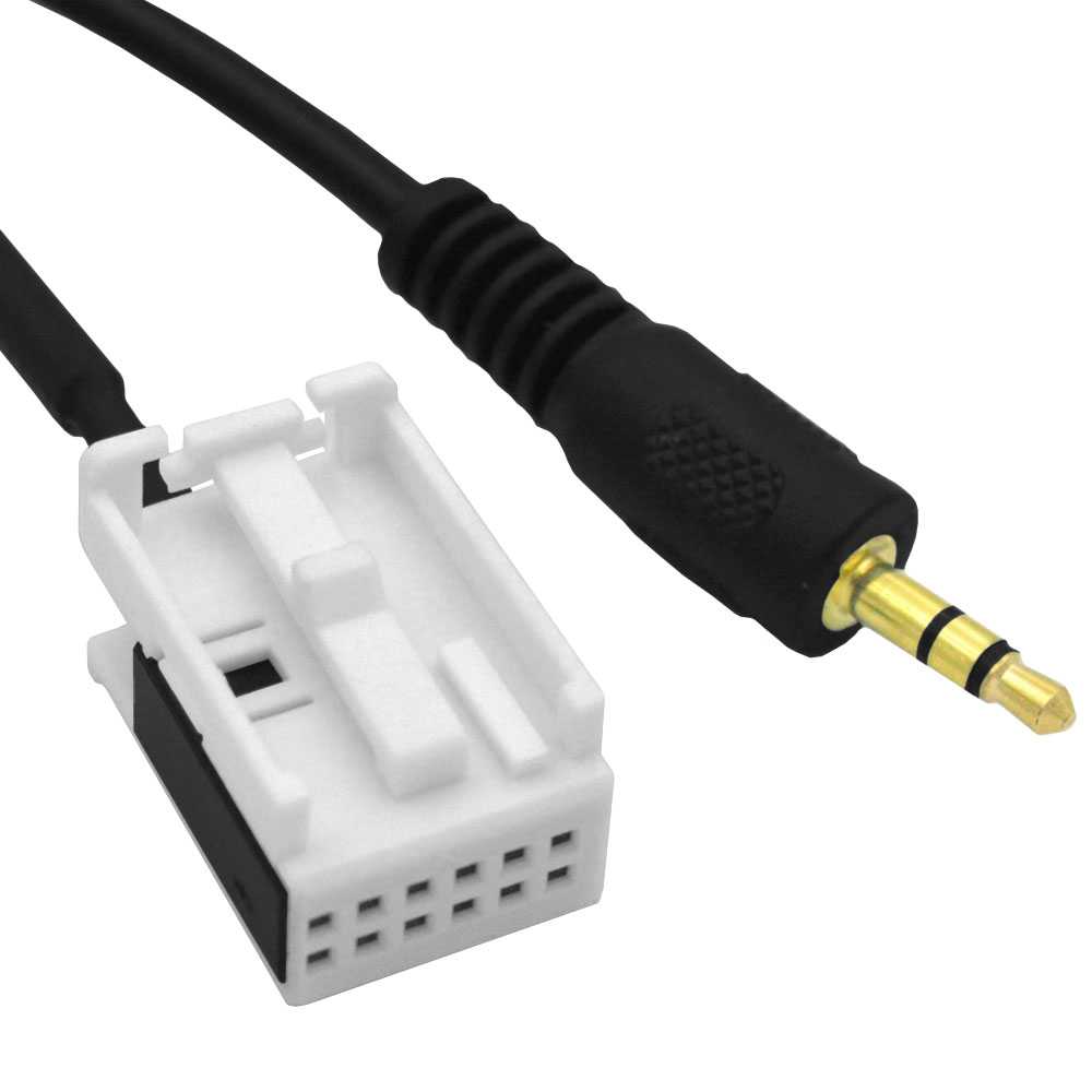 Cable de Audio AUX Jack Conector 12 Pin para Coche Compatible con Peugeo 307 308 407 408 507 Citroe C2 C4 C5 RD4