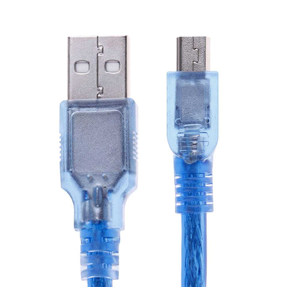 Câble Cordon de Charge et Données USB 2.0 Type A Vers Mini B 5 Broches Pin Mâle 30 cm Bleu Compatible Nano V3.0