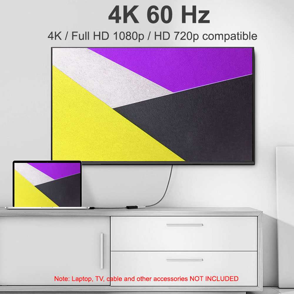Adaptador de Displayport Macho a HDTV Hembra Negro Display Port DP XHD Ultra 4K 60Hz 2K Full HD 1080p para Monitor TV