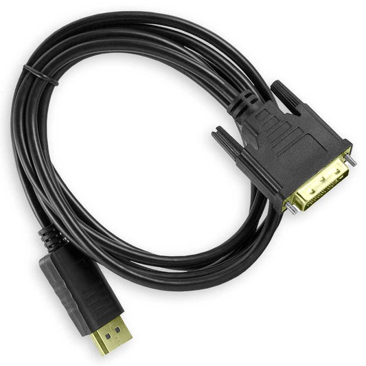 Cable DisplayPort a DVI 1,8m Macho Negro Adaptador Conversor Convertidor de Video Full HD 1080p para TV PC Portátil