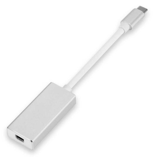 Adaptador de USB Tipo C 3.1 Macho a Mini DisplayPort Hembra Plateado Display Port DP M/H Ultra 4K XHD 60Hz Full HD