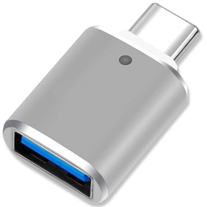 Adaptador USB Tipo C 3.0 OTG Gris GF2432 Conversor con Función On The Go para Smartphone Tablet Ordenador Portátil