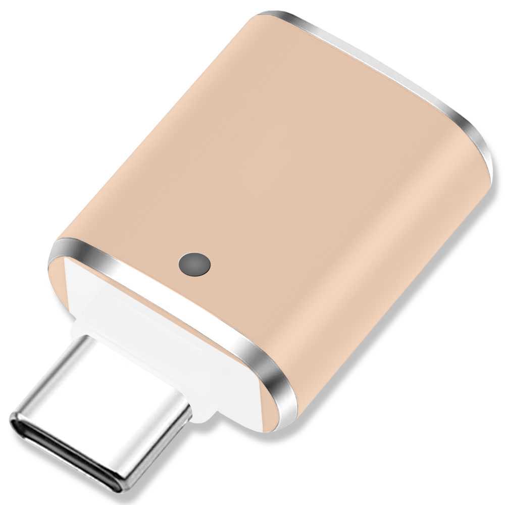 Adaptador USB Tipo C 3.0 OTG Oro GF2433 Conversor con Función On The Go para Smartphone Tablet Ordenador Portátil