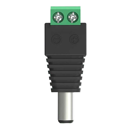 Conector DC 2,1mm x 5,5mm Macho Adaptador para Camara CCTV Tira Luces LED Strip Seguridad Domestica e Iluminacion Fiestas Enchufe