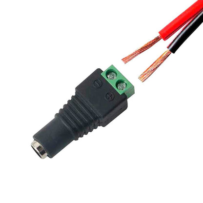 Conector DC 2,1mm x 5,5mm Hembra Adaptador para Camara CCTV Tira Luces LED Strip Seguridad Domestica e Iluminacion Fiestas Enchufe