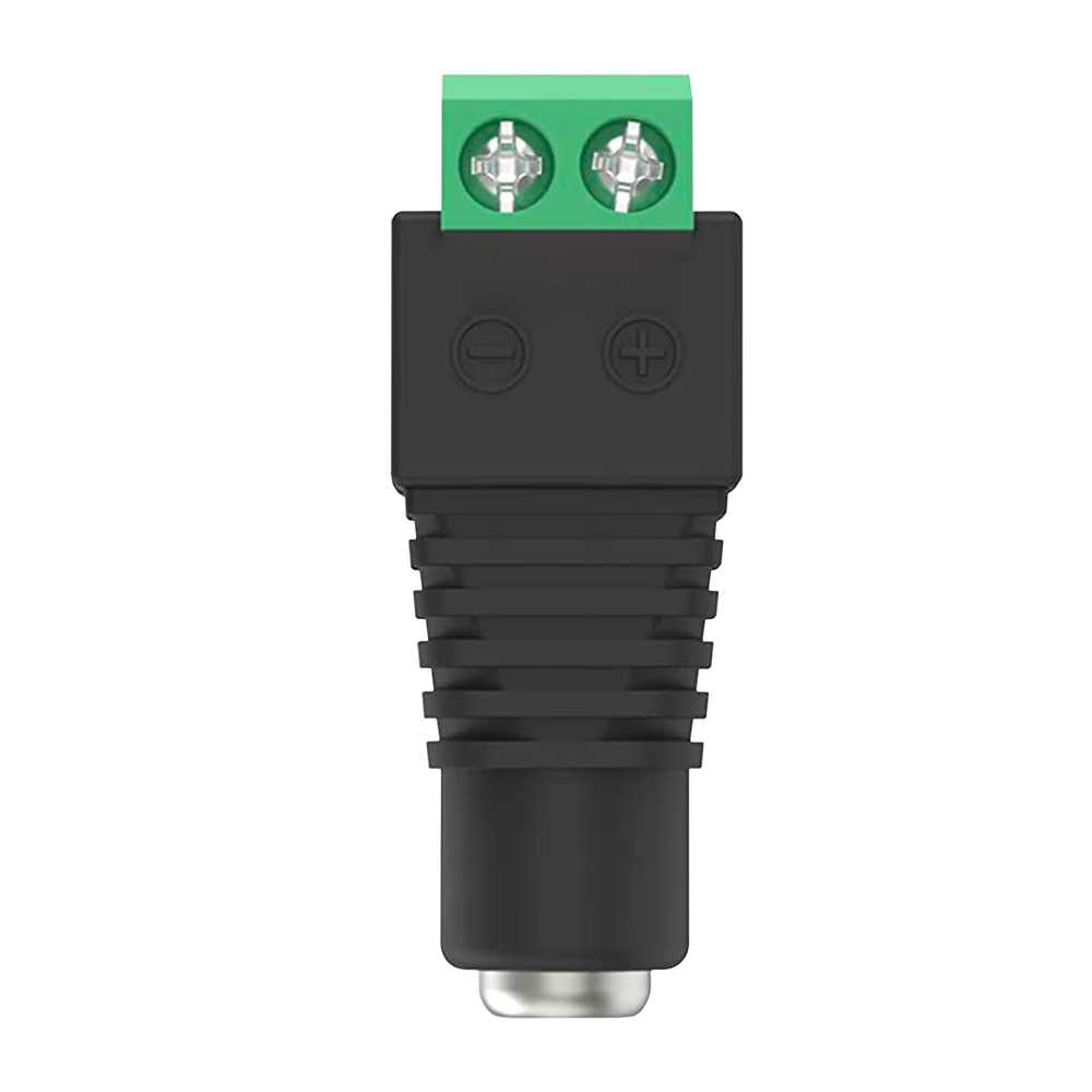 Conector DC 2,1mm x 5,5mm Hembra Adaptador para Camara CCTV Tira Luces LED Strip Seguridad Domestica e Iluminacion Fiestas Enchufe