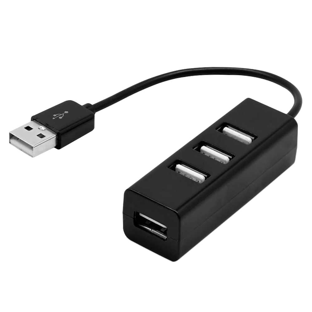 Adaptador Hub 4 Puertos USB 2.0 Multipuerto Datos Negro para PC Ordenadores Portatiles Concentrador Ladron Switch Splitter Extensor Divisor 4en1 Multiplicador Entradas Tomas Cable