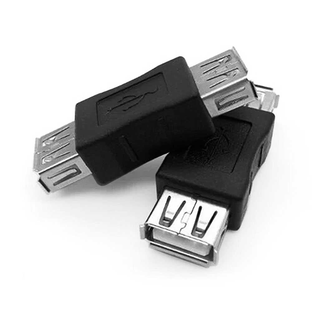Adaptador USB 2.0 Hembra Acoplador USB Tipo A a USB Tipo A Hembra Conector Extensor Negro