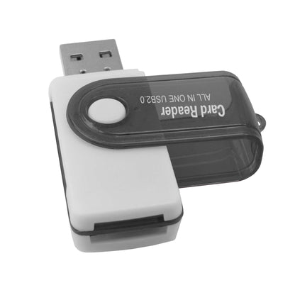 Multi Lector de Tarjetas USB 2.0 con Tapa para SDHC MMC MicroSD TF Micro SD USB Flash Negro