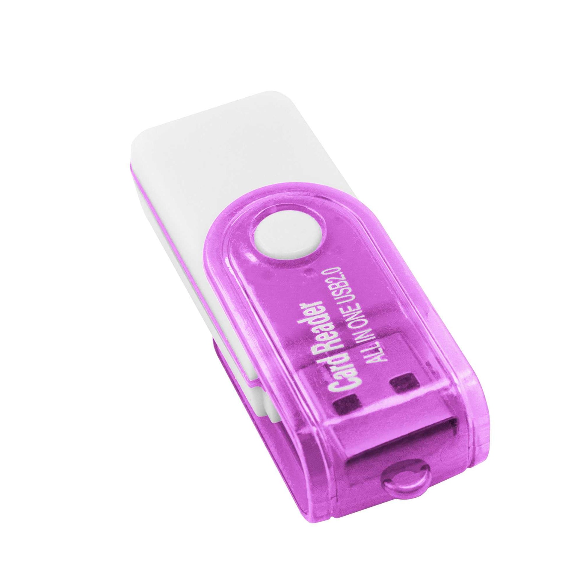 Multi Lector de Tarjetas USB 2.0 con Tapa para SDHC MMC MicroSD TF Micro SD USB Flash Violeta