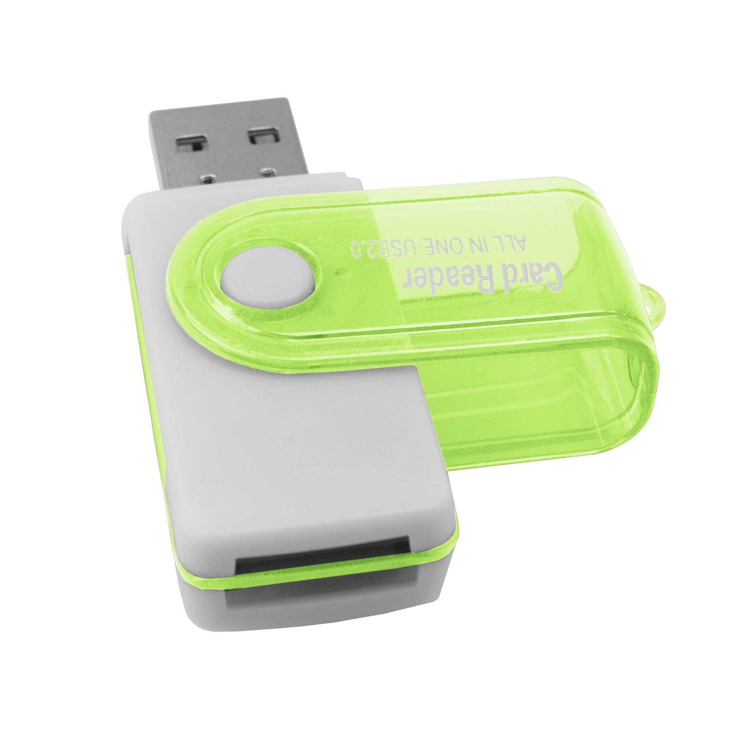 Multi Lector de Tarjetas USB 2.0 con Tapa para SDHC MMC MicroSD TF Micro SD USB Flash Verde