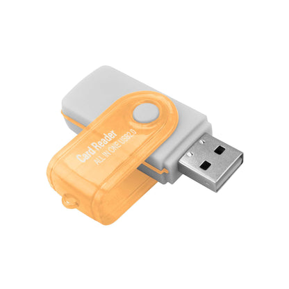 Multi Lector de Tarjetas USB 2.0 con Tapa para SDHC MMC MicroSD TF Micro SD USB Flash Naranja