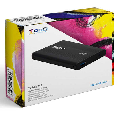 Tooq TQE-2524B Caja Externa USB 3.0 Ligera para Disco Duro SATA de 2.5 Pulgadas Negra Carcasa Discos Duros HDD/SSD