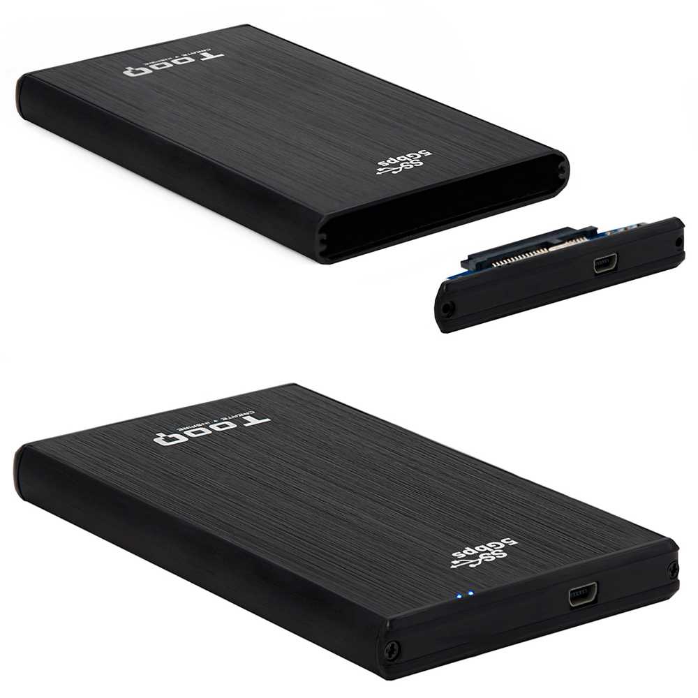 Tooq TQE-2522B Caja Externa USB 3.0 Ligera para Disco Duro SATA de 2.5 Pulgadas Negra Carcasa Discos Duros HDD/SSD