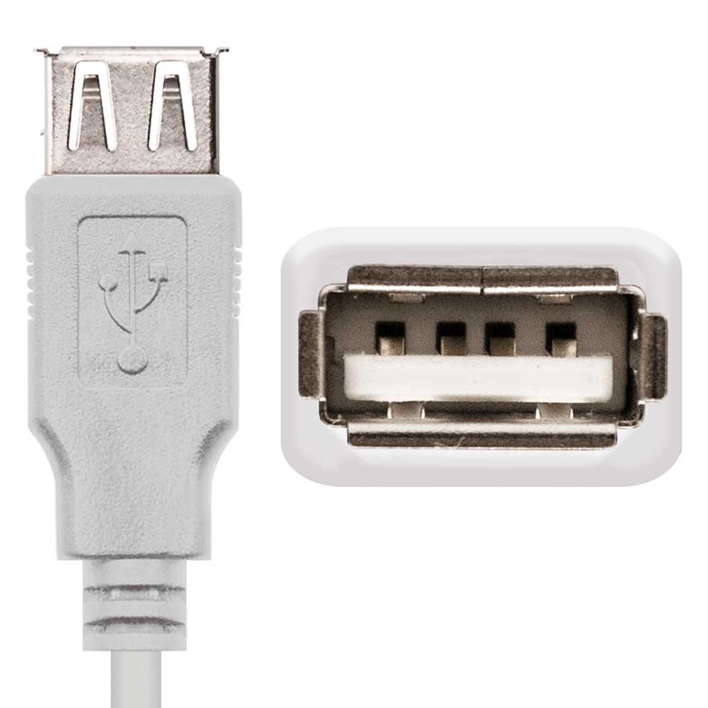 Nanocable 10.01.0203 1.8m Cable Conector USB 2.0 Tipo A de M/H Beige para PC Ordenador Portatil Latiguillo Prolongador Alargador Extension