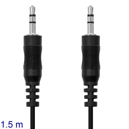 Nanocable 10.24.0101 1,5m Cable de Sonido Estéreo Jack 3.5mm M/M Negro Auxiliar Audio para Radio AUX Coche