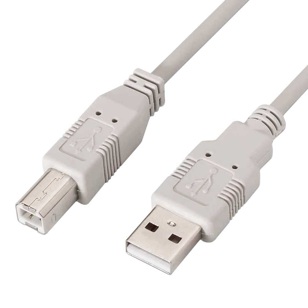 NANOCABLE Cable USB 2.0 Macho para Impresora Tipo A/M-B/M Beige 10.01.0103 1,8m Compatible Epson Canon Brother HP