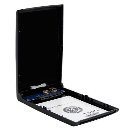 Tooq TQE-2526B Caja Externa USB 3.0 Ligera para Disco Duro SATA de 2.5 Pulgadas Negra Carcasa Discos Duros HDD/SSD