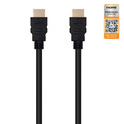 Nanocable 10.15.3602 Cable HDMI V2.0 Premium 2m Negro Alta Velocidad HEC 4K 60Hz 18Gbps A/M-A/M Audio Video para PC TV