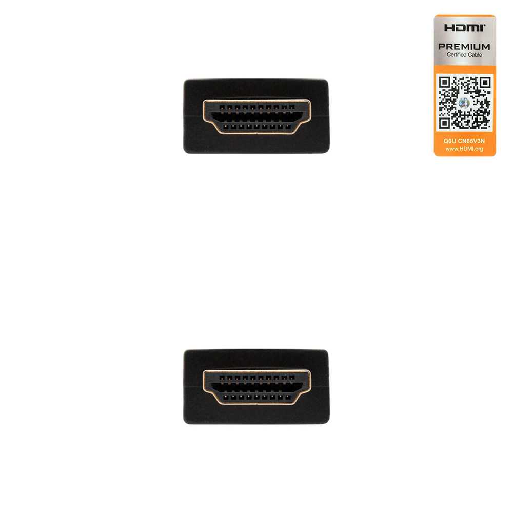 Nanocable 10.15.3602 Cable HDMI V2.0 Premium 2m Negro Alta Velocidad HEC 4K 60Hz 18Gbps A/M-A/M Audio Video para PC TV