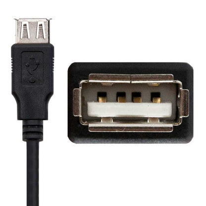 Nanocable 10.01.0204-BK 3m Cable Conector USB 2.0 Tipo A de Macho Hembra Negro Latiguillo Alargador Prolongador M/H