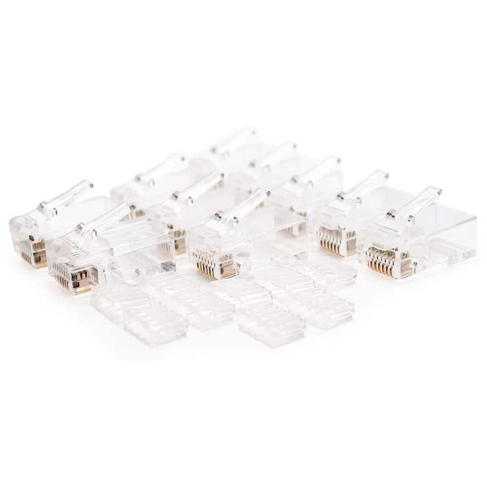 Nanocable 10.21.0201-100 Cat.6 Bolsa de 100 Conectores para Cable de Red RJ45 Transparente UTP Conector Clavija Clavijas LAN