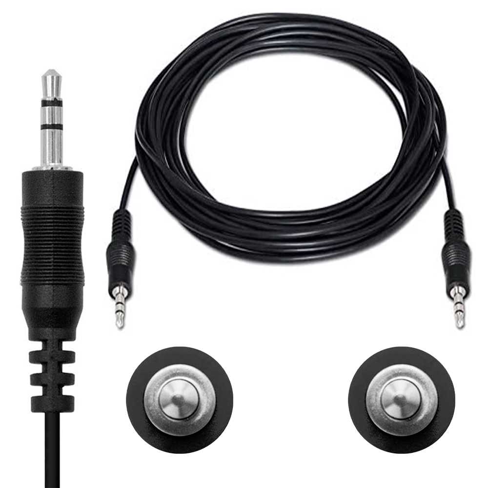 Nanocable 10.24.0105 5m Cable de Sonido Estéreo Jack 3.5mm M/M Negro Auxiliar Audio para Radio AUX Coche
