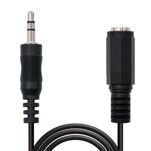 Cable de Audio con Micro 5m Negro Alargador Mini Jack 3.5mm OMTP