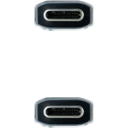 NANOCABLE Cable USB 3.1 USB-C/M-USB-C/M, Gen2 10Gbps 5A, Color Gris/Negro, 0.5 m