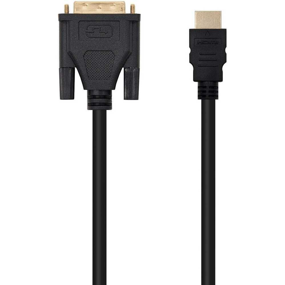 Nanocable 10.15.0502 - Cable DVI a HDMI, Macho-Macho, DVI 18+1/M-HDMI A/M, Negro, 1.8mts