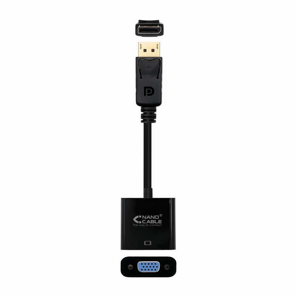 Cable de DisplayPort Macho a SVGA Hembra Negro para Monitores, Ordenadores DP 15cm