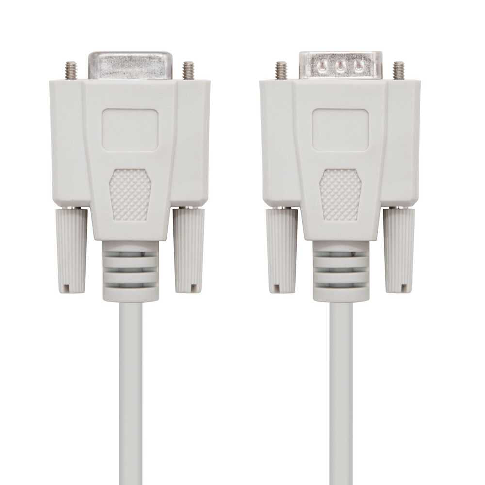 Cable Adaptador DB9/M-DB9/H para Impresoras USB 9 Pin para Impresoras, Modems y otros Dispositivos de Comunicación Macho/Hembra I Color Beige 1,8M