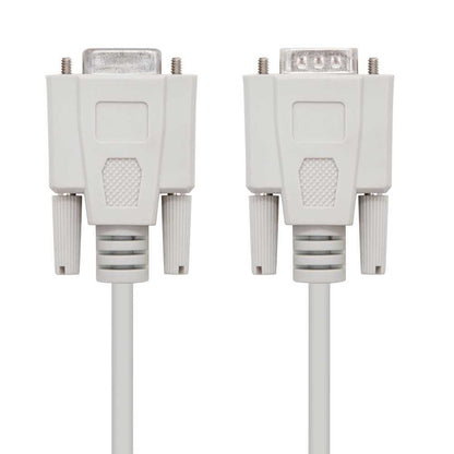 Cable Adaptador DB9/M-DB9/H para Impresoras USB 9 Pin para Impresoras, Modems y otros Dispositivos de Comunicación Macho/Hembra I Color Beige 1,8M