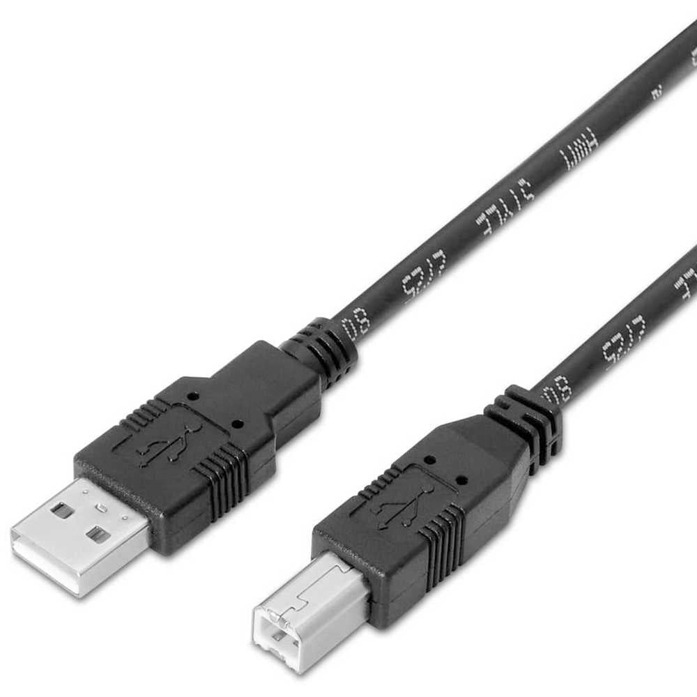 Aisens A101-0006 1.8m Cable USB 2.0 Macho para Impresora Tipo A/M-B/M Negro para Impresoras Escaners Discos Duros