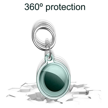 Funda Protectora TPU Flexible Llavero Antigolpes 360 Compatible con AirTag Verde Cubierta Antiperdida Sumergible