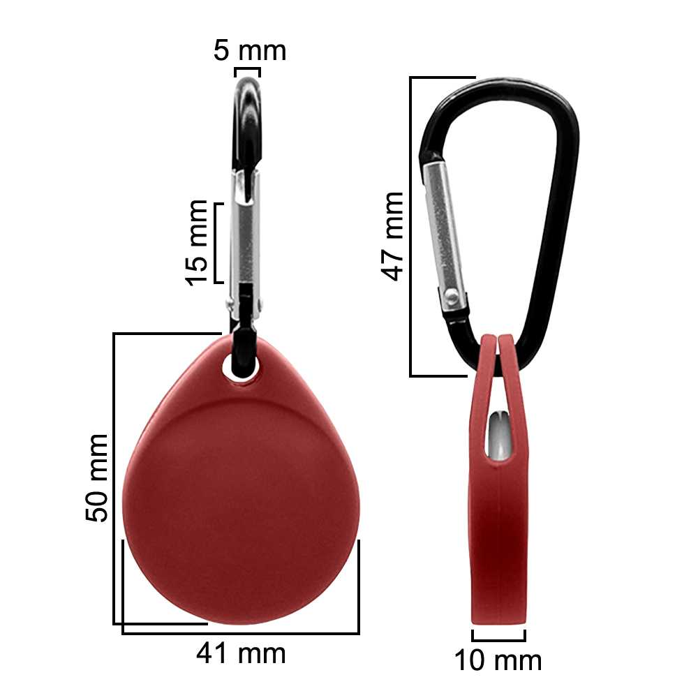 Funda Protectora de Silicona Suave Elástica Blanda Llavero Compatible con AirTag Roja Cubierta Goma Gel Flexible