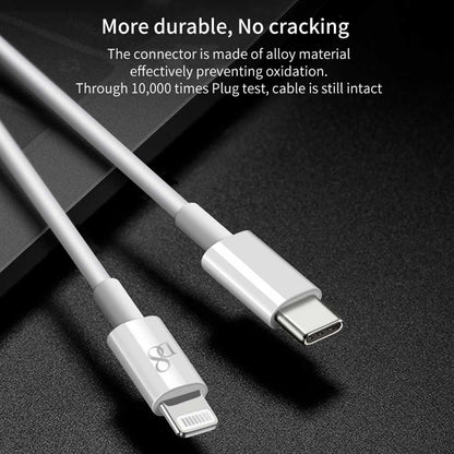 D8 Cable 1m USB Tipo C Lightning Carga+Datos Certificado MFi Blanco Compatible con iPhone 14 14 Pro 13 12 11 X iPad Pro PSC-0462