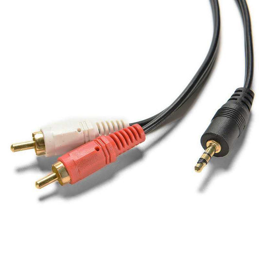 Cable Conversor de Audio de Mini Jack 3,5 mm a 2 Macho RCA de 1,5 Metros Stereo