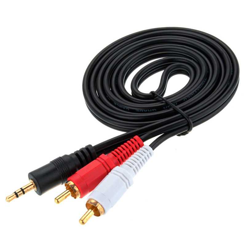 Cable Conversor de Audio de Mini Jack 3,5 mm a 2 Macho RCA de 1,5 Metros Stereo