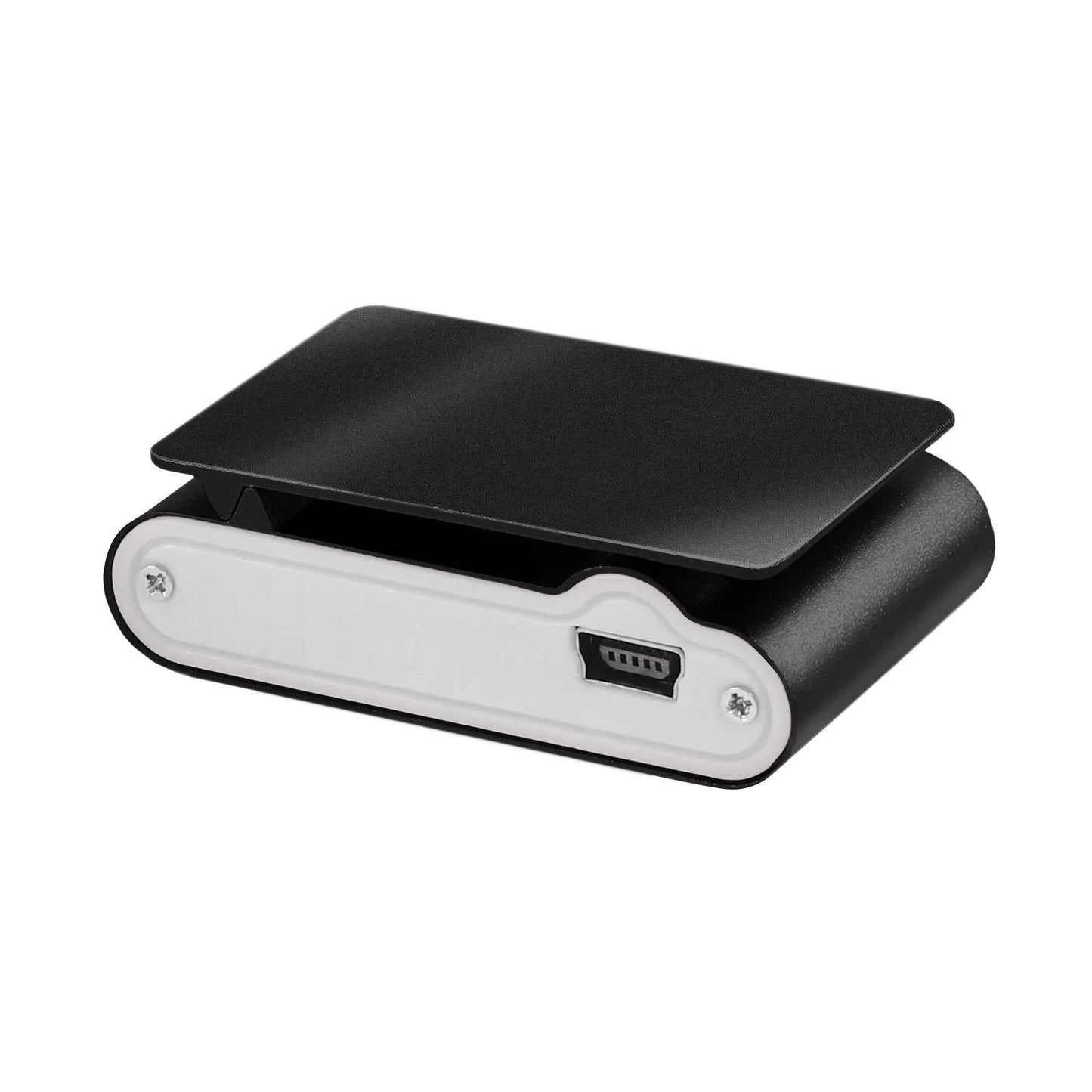 Lector Reproductor MP3 Player Negro Aluminio Puerto Mini USB Ranura para Tarjeta Micro SD con Clip Pantalla